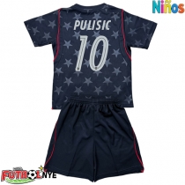 Camiseta Estados Unidos Christian Pulisic #10 Visitante Equipación para niños Mundial 2026 manga corta (+ pantalones cortos)